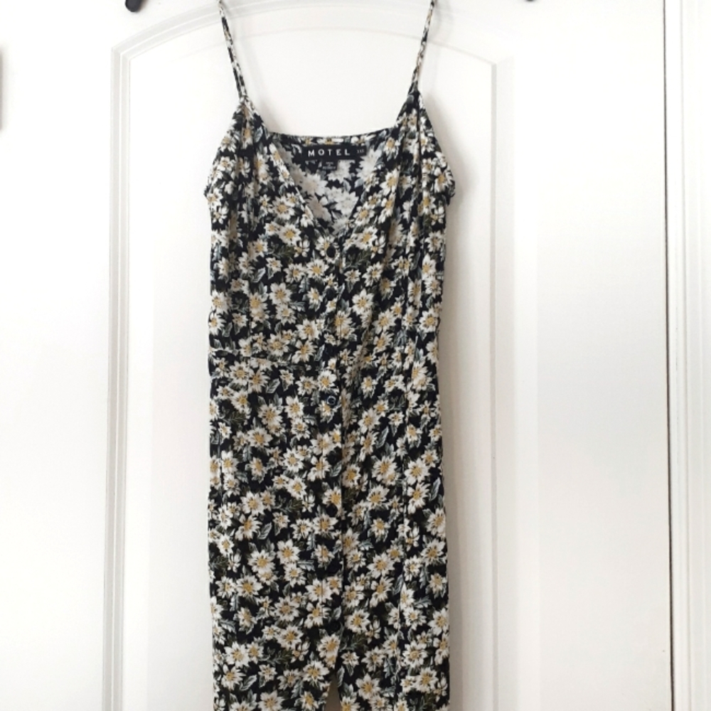Floral Motel Button Down Mini Slip Dress (XXS)